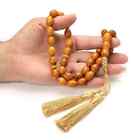 Natural Baltic Amber Butterscotch German Old Misbaha Tesbih Prayer Beads 44grams