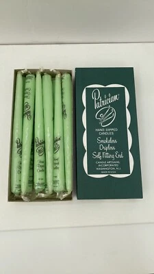 Velas verdes vintage Patrician mergulhadas à mão sem fumaça, sem gotejamento - Tamanho 10"" - Imagem 1 de 4