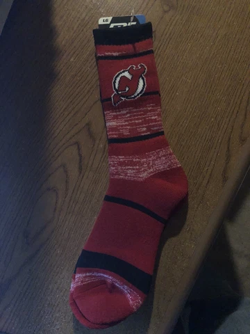 NEW JERSEY DEVILS NHL MENS FBF ORIGINALS SUPER FAN CREW SOCKS LARGE Cover
