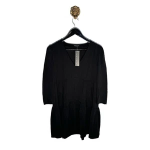 Sisley Black Dress Womens Size 8 Long sleeve BNWT - Picture 1 of 5