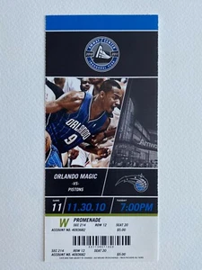 2010 Detroit Pistons at Orlando Magic Ticket 11/30/10 - Picture 1 of 1