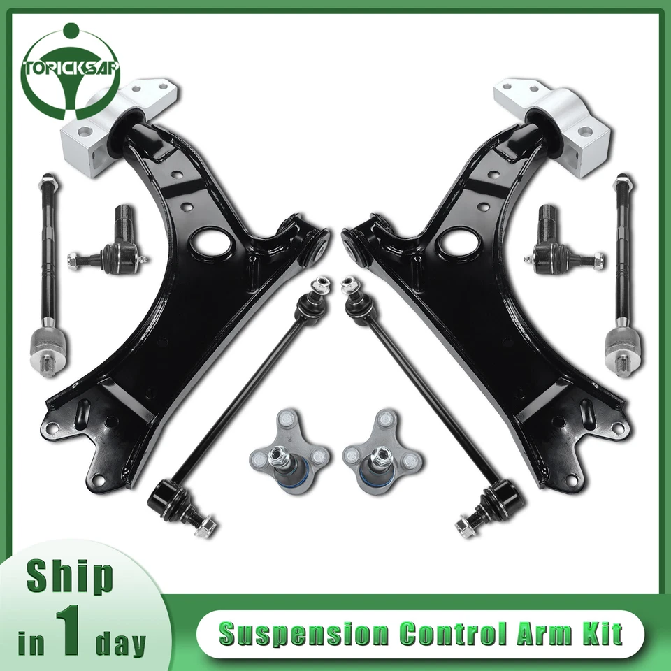 10pcs Front Lower Control Arms Ball Joints Kit for 2007-2013 AUDI A3 Quattro - Image 1 of 4