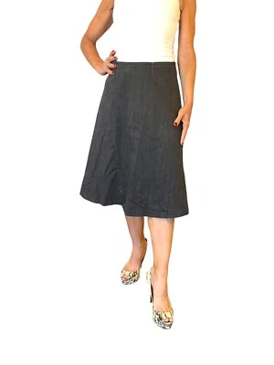 FALDA CIRCULAR AVENUE MONTAIGNE PULL ON DENIM GRIS CARBÓN LÍNEA A F1259 6 Foto 1 de 4