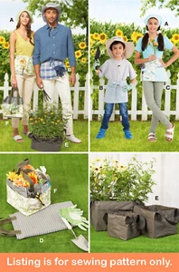 SCHNITTMUSTER Garten Tragetasche Schürze Kniepolster Sonnenhut Gartenarbeit Geschenkidee 11494 - Bild 1 von 3