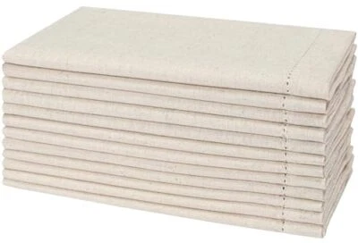 Color Blend Cotton Linen Napkins Set of 12 - 18" x 18" (Set of 1) Natural - Image 1 of 4