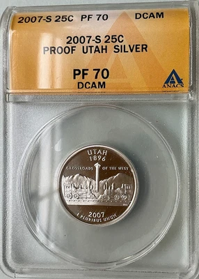 2007-S Washington Silver State Quarter ANACS PF 70 DCAM - Image 1 of 2