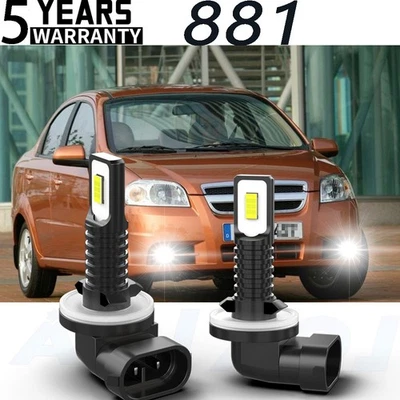 2X  AQJ LED Fog Light 6000K Super bright pure White For Chevrolet Aveo 2004-2008 - Image 1 of 4