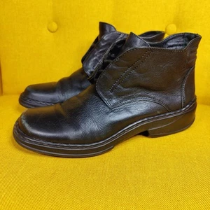 Josef Seibel Black Leather Women’s Lace Up Ankle Boots Shoes Size 9-9.5 EU 40 - Picture 1 of 10