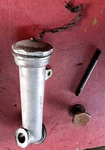 LAND ROVER SERIES 1 OIL FILLER CAP With Cap Stud, Nut And Tube VGC RARE - Picture 1 of 4