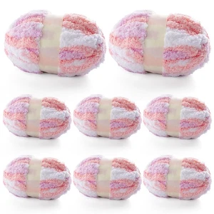 8 Pcs Chunky Yarn for Hand Knitting - Chunky Chenille Yarn for Crocheting - - Picture 1 of 7
