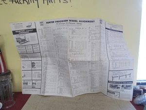 VTG 1971-72 HUNTER WHEEL ALINIMENT GUIDE BALANCER APPLICATION CHART GAS STATION - Picture 1 of 6