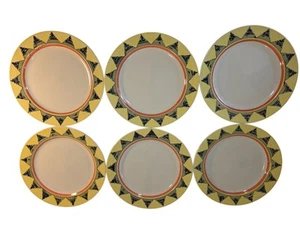 Homer Laughlin China Platter Salerno Fiesta 6 Pc Set 1980s 12¼"x 1¼" Vintage - Picture 1 of 14