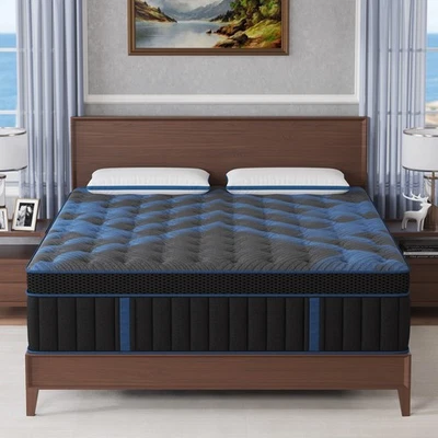 12" 14"Twin Full Queen King Size Gel Memory Foam Spring Mattress In A Box - Image 1 of 4