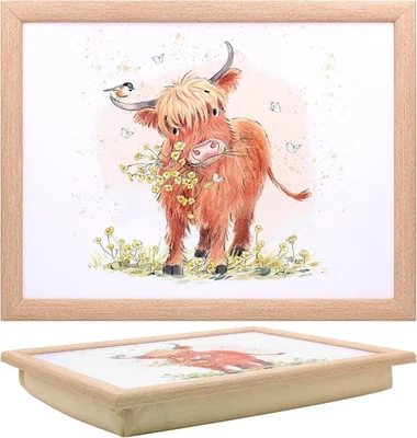 Highland Cow Laptray Lap Tray TV Dinner Bed Bean Bag Padded Gift Idea Cow Lover - Image 1 of 4