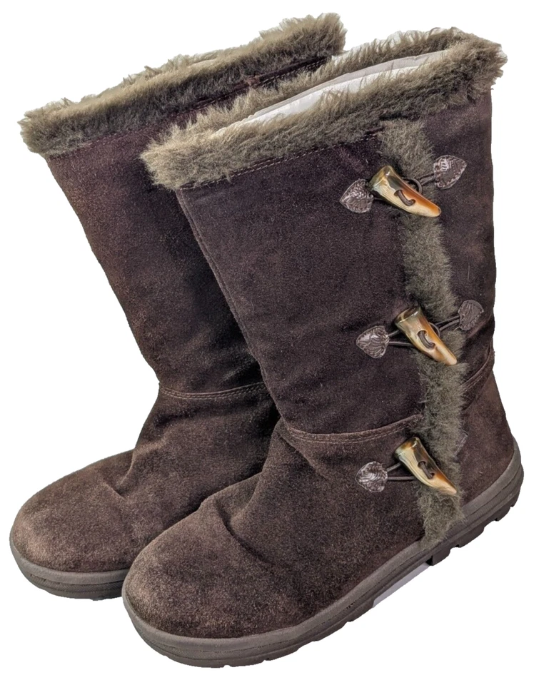 Botas Bass Shiver para mujer talla 8M marrón gamuza imitación piel botones 5021-200 Foto 1 de 4