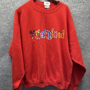 Disney Mickey Inc Sweatshirt Men XXL Red Disneyland VTG Made USA Walt Disney - Picture 1 of 8