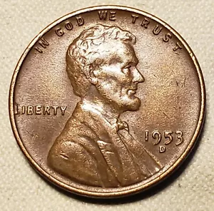 1953 D Lincoln Wheat Penny *ERROR* CUD/Die Chip On Date! Nice Coin! GRADEABLE!!! - Picture 1 of 4