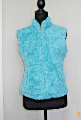 Chaleco Boden azul claro de piel sintética para mujer talla mediana ~ difuso Foto 1 de 4