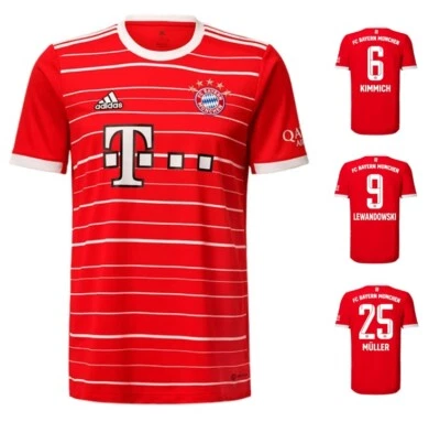 Trikot Kinder Adidas FC Bayern 2022-2023 Home I Heim FCB + Spielernummer Flock - Bild 1 von 4