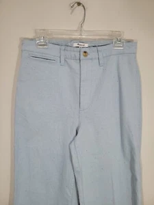 Madewell  Emmett Wide-Leg High Waist Crop Speckle Blue Pants Size 32X25 Sz 29 - Picture 1 of 11