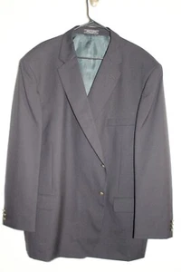 NAVY-BLUE SADDLEBRED 100% WOOL BRASS METAL BUTTON BLAZER JACKET 56R sport coat - Picture 1 of 6
