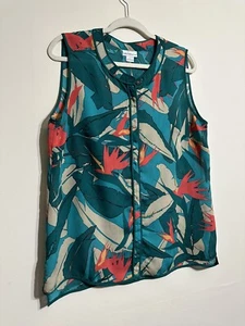 Liz Claiborne Sleeveless Floral Print Top Sz L - Picture 1 of 5