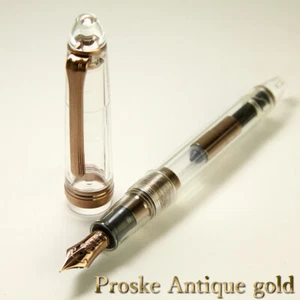 Rare! NAGASAWA Original Fountain Pen PROSKE Antique Gold Sailor Profit 14K Japan - Picture 1 of 5