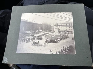 c.1899 Portland ME Monument Square Memorial Day Parade photograph albumen - Picture 1 of 7