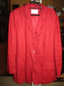 Vtg Lord & Taylor  20 W / 1X Deep Red Rayon Boyfriend Blazer Jacket - Picture 1 of 4