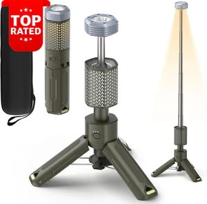 Rechargeable LED Camping Lantern Portable Telescopic Magnetic Base Green - Picture 1 of 12