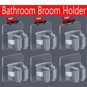 6X Wall Mount Mop Organiser, Brush Broom Holder, Kitchen Tool, Storage Solution - Picture 1 of 6