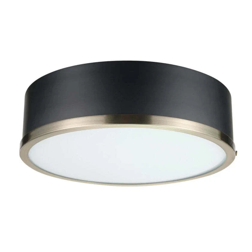Globe Electric 60309 Selina 2 Light 14" Wide Flush Mount Drum Ceiling Fixture, M - Image 1 of 1