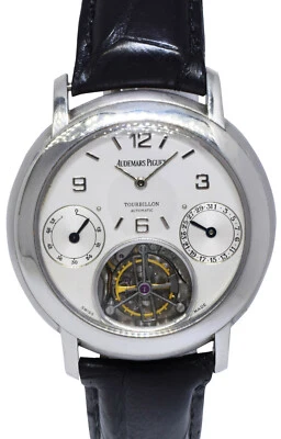 Audemars Piguet Jules Audemars турбийон платиновый серебряный циферблат дата с автографом 25718PT - Изображение 1 из 4
