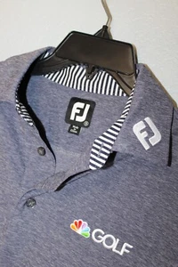 Footjoy Golf Polo Shirt Men Small NBC Sports Gray Heather Stretch Collar Logo - Picture 1 of 7