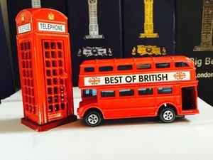 2 X London Bus & 2 X Phone Box Die cast Metal British England UK Souvenir Gift - Picture 1 of 2
