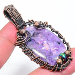 Copper Natural Russian Charoite Not Applicable Engagement Boho Pendant Jewelry - Picture 1 of 2