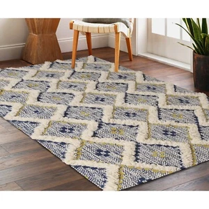 Talluah Geometric Farmhouse Hand Tufted Flatweave Ultra Soft Indoor Area Rug - Picture 1 of 46