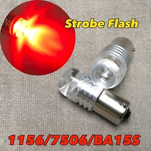 Strobe Flash Rear Turn Signal light 1156 BA15S 1141 7506 P21W SMD LED Red W1 J