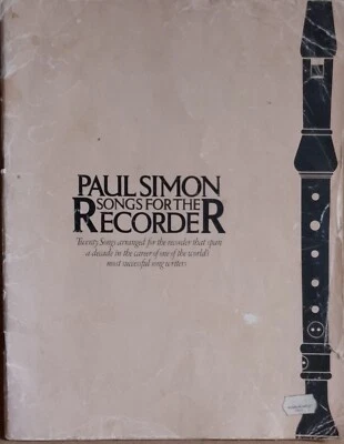 Paul Simon Songs for the Recorder (sheet music) WISE PUBL 1977 w/ guitar chords - Image 1 of 4