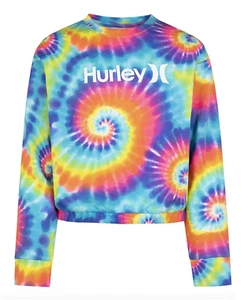 HURLEY Girl’s Rainbow Tie-Dye Crew Neck Pullover Sweatshirt Youth XS 6/6x EUC - Picture 1 of 4