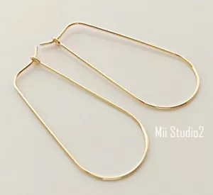 4 un. aro de cuentas de lágrimas de 14 GF relleno de oro 14K 17x40 mm E87 g - Imagen 1 de 4