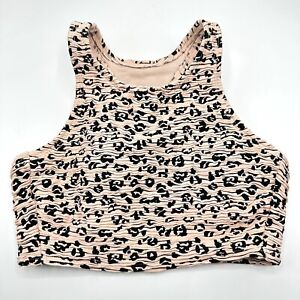NWT Xhilaration Ruched Smocked Leopard Print Racerback Bikini Top Size XS