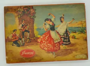 Seltene Pralinenschachtel Trumpf Leonard Monheim AACHEN Fabrik Anfang 1900 - LESEN - Bild 1 von 12