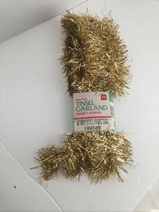 Vintage American Made Lametta Girlande Gold 3" breit 20 Fuß lang  - Bild 1 von 5