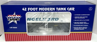 USA TRAINS G-GAUGE R15257 ENGELHARD 42' TANK CAR WHITE/BLACK #71871 - NIB - Image 1 of 3
