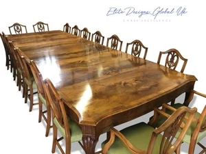 Elite rare 14ft Grand Burr Walnut Victorian dining table pro French polished - Picture 1 of 24