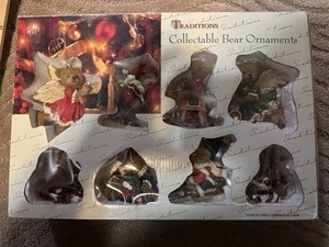 Vintage Christmas Traditions Collectible Bear Ornaments Set Of 8 Brand NEW - Picture 1 of 3
