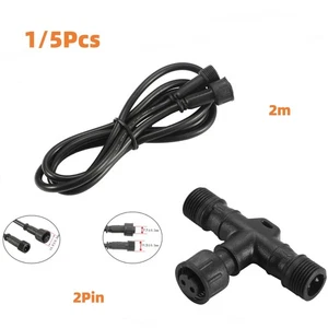 2-Pin T Connector 2M Extension Cable Single Color FVTLED LED Garden Deck Lights - Picture 1 of 8