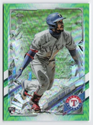 2021 Anderson Tejeda RC Topps Chrome Ben Baller Green Refractor /99 #184 Rangers - Image 1 of 3