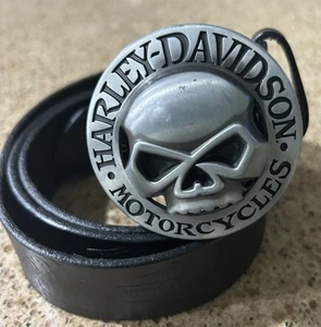 Harley Davidson Willie G Skull Belt 2011 Metal Size 40 Bonus Decals - Picture 1 of 10